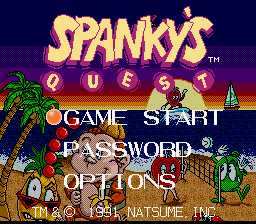 Spanky's Quest title screen