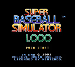 Super Baseball Simulator 1.000 title screen