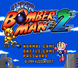 Super Bomberman 2 title screen