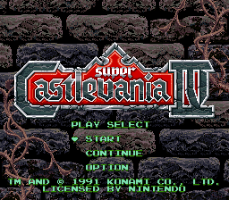 Super Castlevania IV title screen