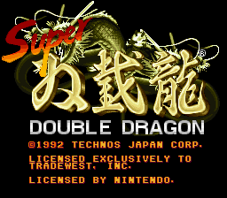 Super Double Dragon title screen