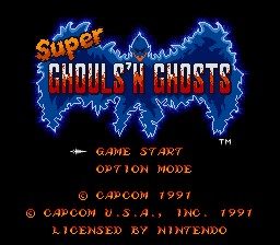 Super Ghouls'n Ghosts title screen