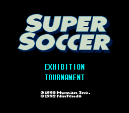 Super Soccer title screen