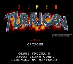 Super Turrican title screen