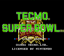 Tecmo Super Bowl title screen