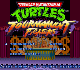 Teenage Mutant Ninja Turtles: Tournament Fighters title screen