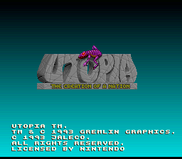 Utopia: The Creation of a Nation title screen