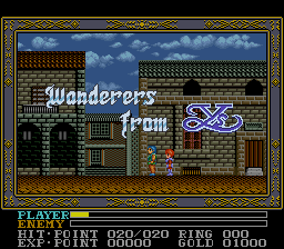Ys III: Wanderers from Ys title screen