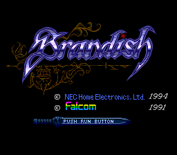 Brandish title screen