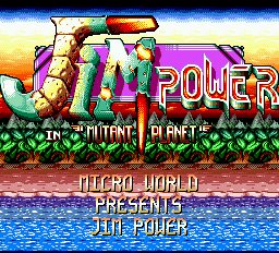 Jim Power in Mutant Planet title screen
