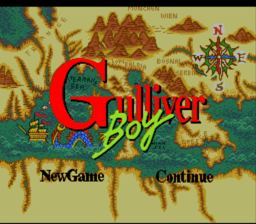 Kuusou Kagaku Sekai Gulliver Boy title screen