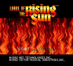 Lords of the Rising Sun title screen