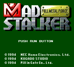 Mad Stalker: Full Metal Force title screen