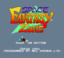 Space Fantasy Zone title screen