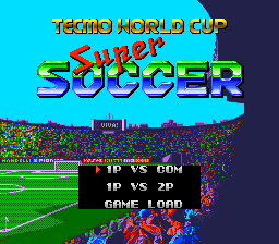 Tecmo World Cup Super Soccer title screen